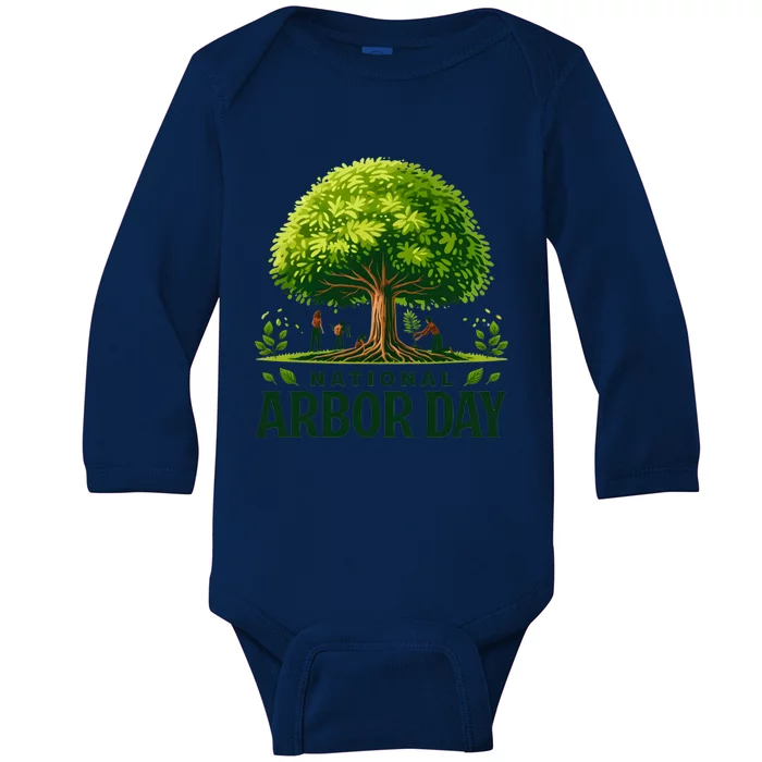 National Arbor Day Tree Care Happy Arbor Day Funny Gift Baby Long Sleeve Bodysuit