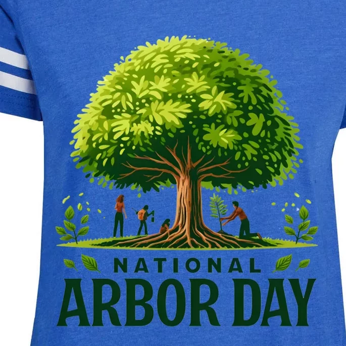 National Arbor Day Tree Care Happy Arbor Day Funny Gift Enza Ladies Jersey Football T-Shirt