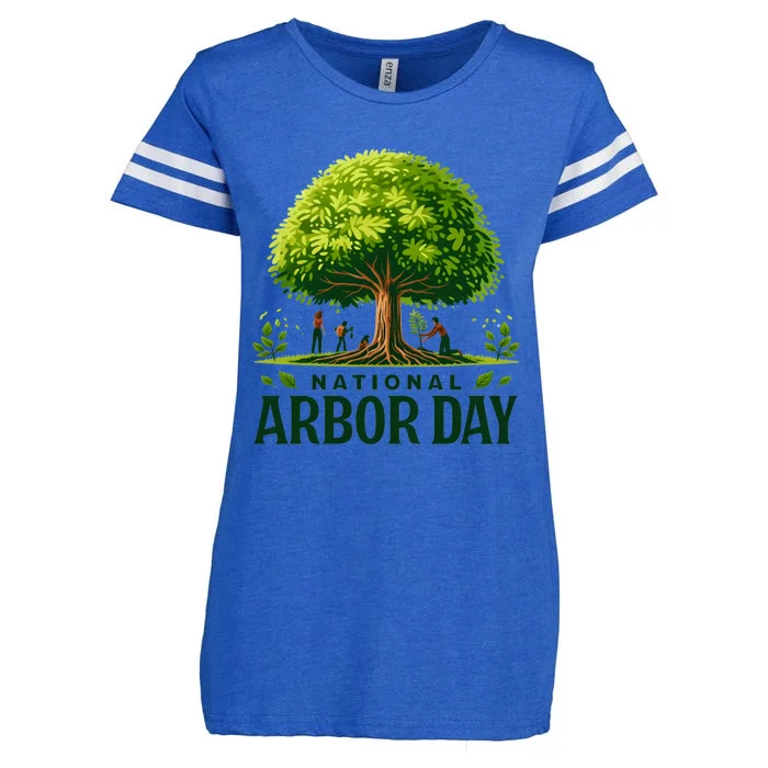 National Arbor Day Tree Care Happy Arbor Day Funny Gift Enza Ladies Jersey Football T-Shirt