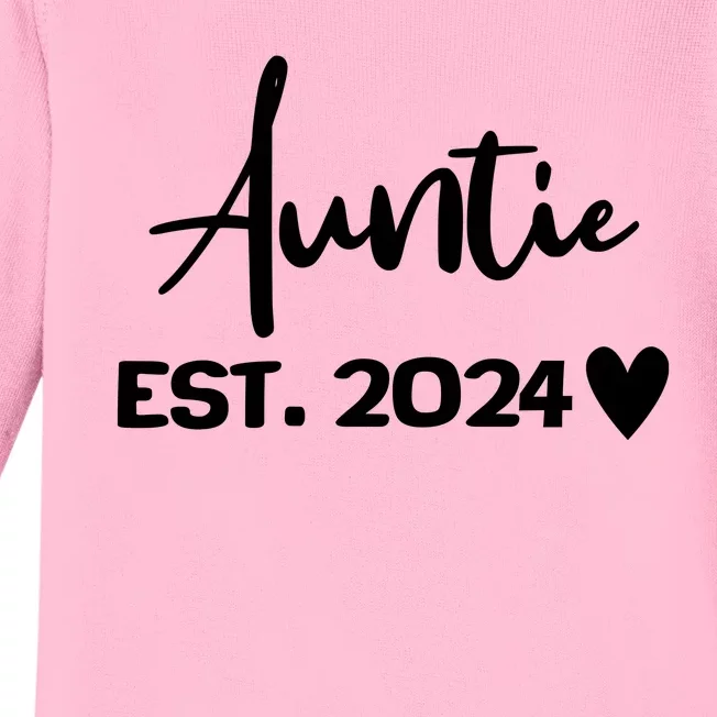 New Auntie Est. 2024 Baby Long Sleeve Bodysuit