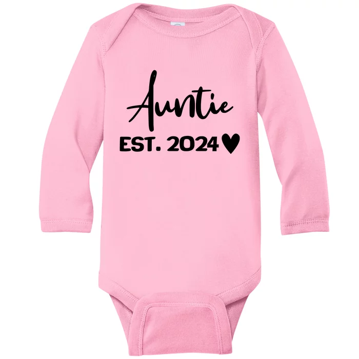 New Auntie Est. 2024 Baby Long Sleeve Bodysuit