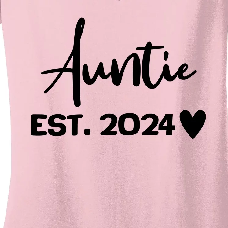 New Auntie Est. 2024 Women's V-Neck T-Shirt