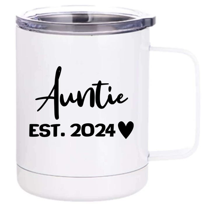 New Auntie Est. 2024 Front & Back 12oz Stainless Steel Tumbler Cup