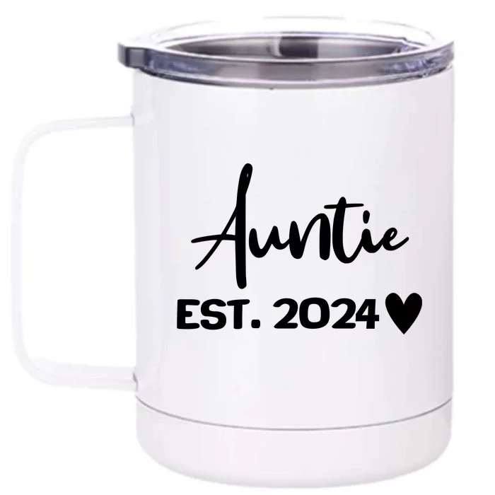 New Auntie Est. 2024 Front & Back 12oz Stainless Steel Tumbler Cup