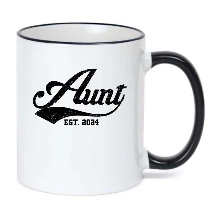 New Aunt Est 2024 Sporty Family Black Color Changing Mug