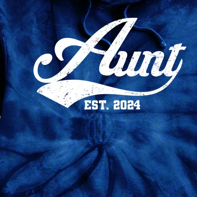 New Aunt Est 2024 Sporty Family Tie Dye Hoodie