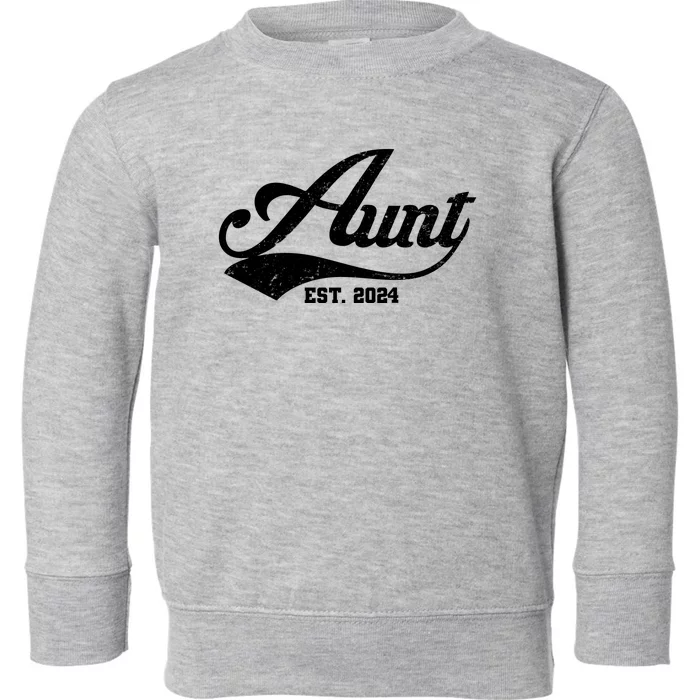 New Aunt Est 2024 Sporty Family Toddler Sweatshirt