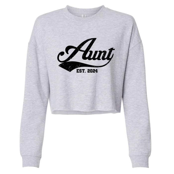 New Aunt Est 2024 Sporty Family Cropped Pullover Crew