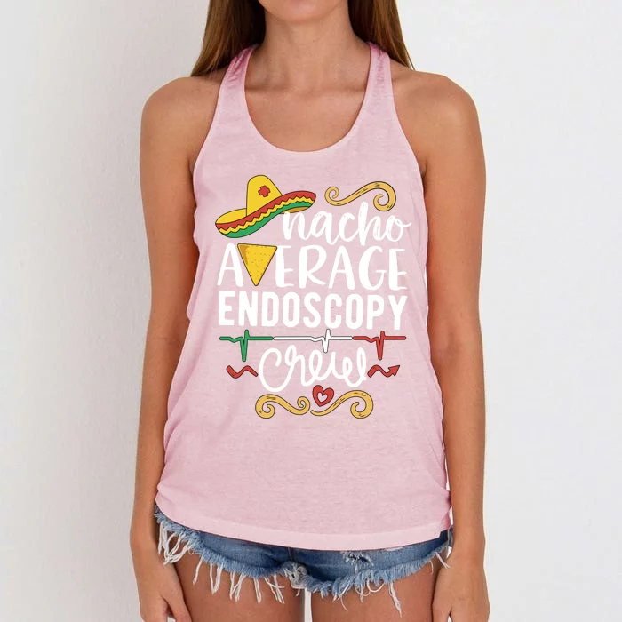 Nacho Average Endoscopy Crew Endoscopy Nurse Endoscopy Techs Gift Women's Knotted Racerback Tank