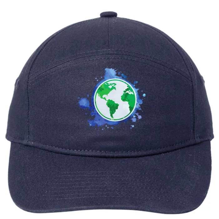 Nature Art EarthDay Globe Environmentalist Sustainability 7-Panel Snapback Hat