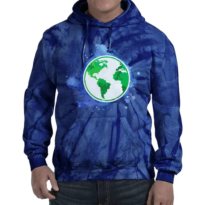 Nature Art EarthDay Globe Environmentalist Sustainability Tie Dye Hoodie