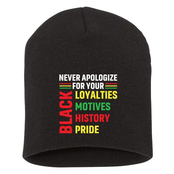 Never Apologize For Your Blackness Black History Juneteenth Short Acrylic Beanie