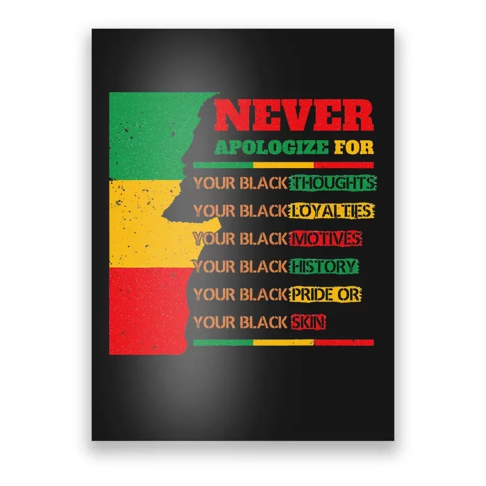 Never Apologize For Your Blackness Juneteenth Black Pride Poster