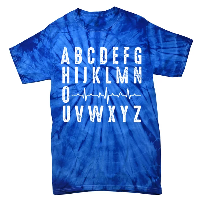 Nurse Abcs Funny Pqrst Ekg Heart Rhythm Gift Tie-Dye T-Shirt