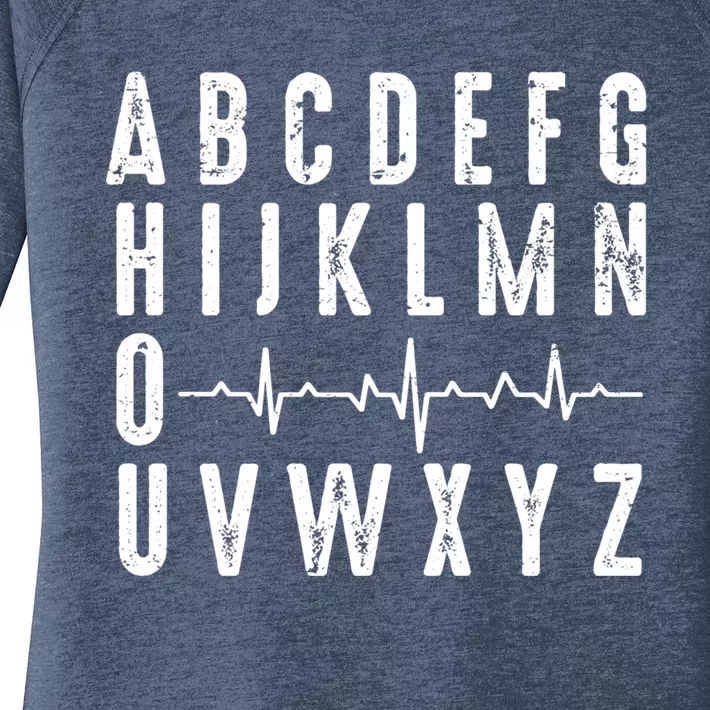 Nurse Abcs Funny Pqrst Ekg Heart Rhythm Gift Women's Perfect Tri Tunic Long Sleeve Shirt