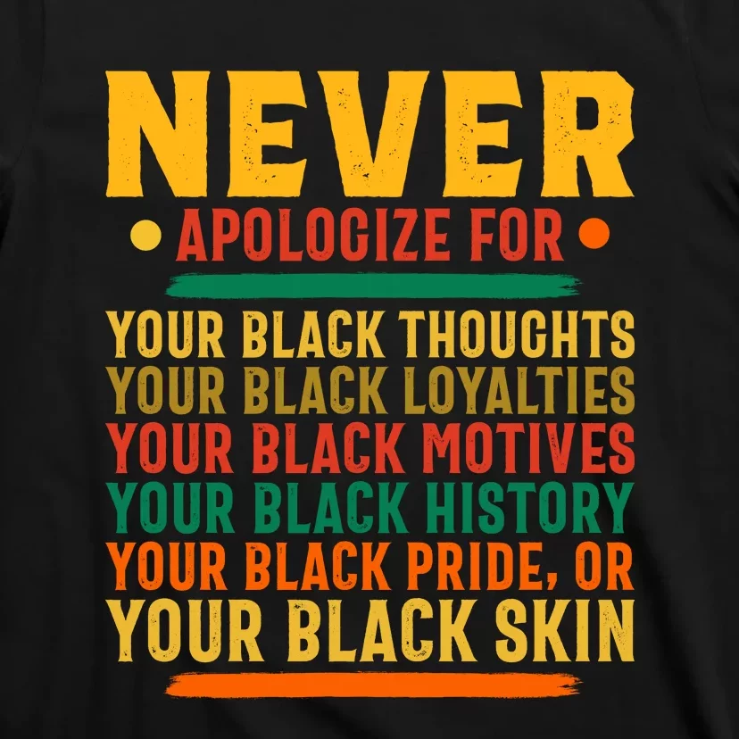 Never Apologize For Your Blackness T-Shirt