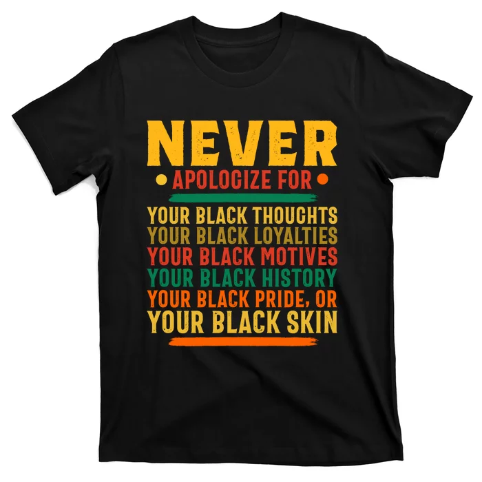 Never Apologize For Your Blackness T-Shirt