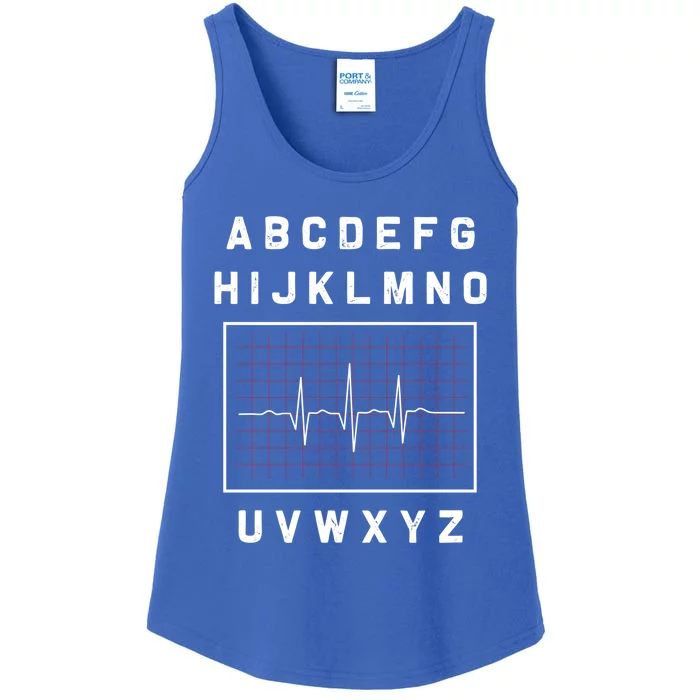 Nurse Alphabet Funny Pqrst Wave Rn Gift Nurses Heartbeat Gift Ladies Essential Tank