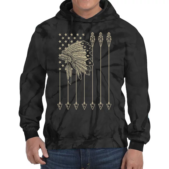 Native American Flag for Native Americans Tie Dye Hoodie