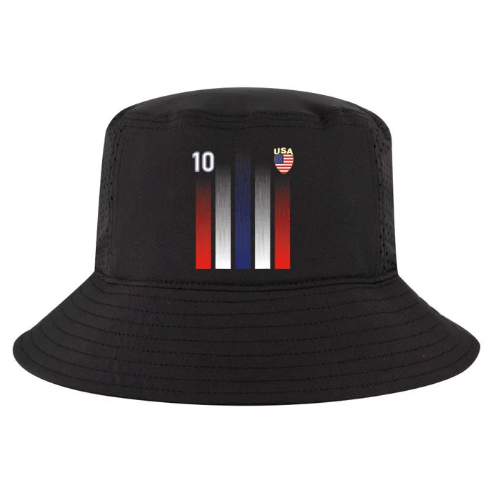 National America Flag American Soccer USA Jersey Fan 10 Cool Comfort Performance Bucket Hat