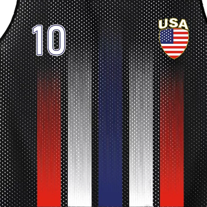 National America Flag American Soccer USA Jersey Fan 10 Mesh Reversible Basketball Jersey Tank