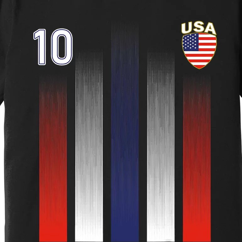 National America Flag American Soccer USA Jersey Fan 10 Premium T-Shirt