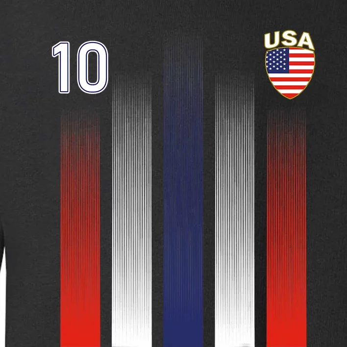 National America Flag American Soccer USA Jersey Fan 10 Toddler Sweatshirt