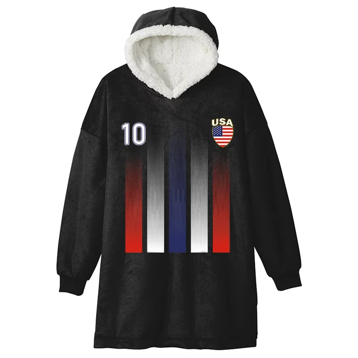 National America Flag American Soccer USA Jersey Fan Hooded Wearable Blanket