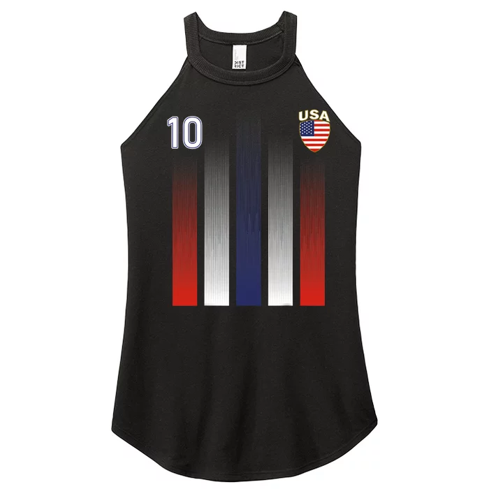 National America Flag American Soccer USA Jersey Fan Women’s Perfect Tri Rocker Tank