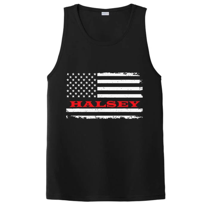 Nebraska American Flag Halsey USA Patriotic Souvenir Performance Tank