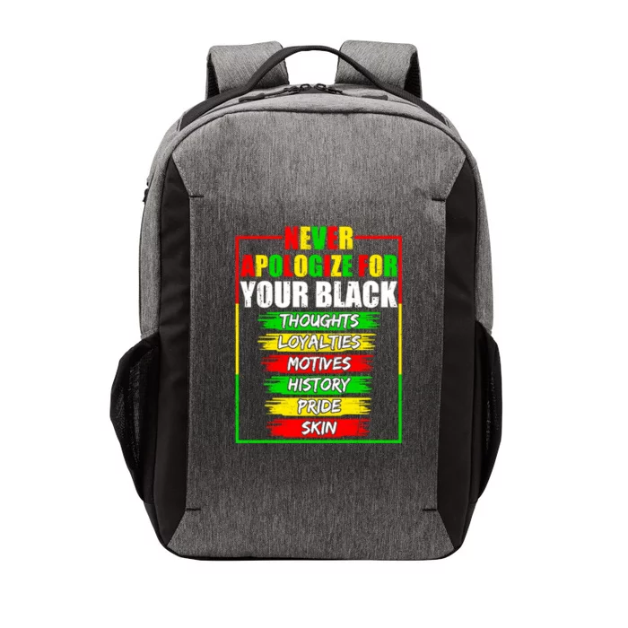 Never Apologize For Your Blackness Black History Juneteenth Gift Vector Backpack