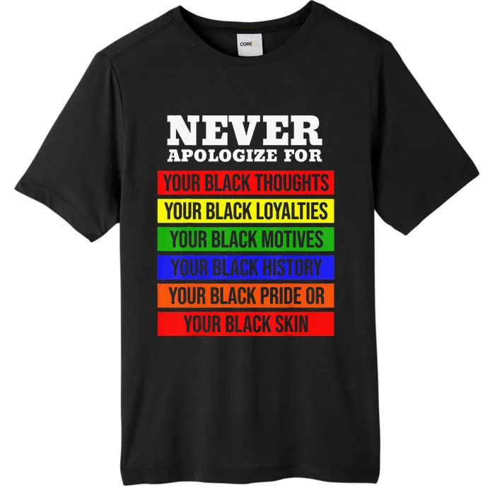 Never Apologize For Your Blackness Black History Month ChromaSoft Performance T-Shirt