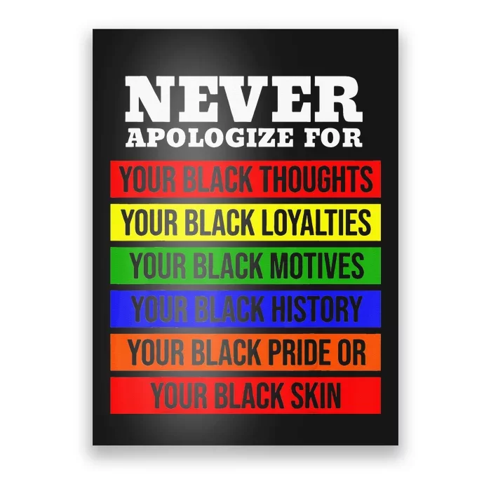 Never Apologize For Your Blackness Black History Month Poster