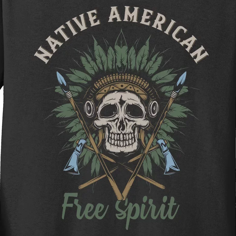 Native American Free Spirit Kids Long Sleeve Shirt