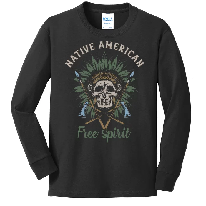 Native American Free Spirit Kids Long Sleeve Shirt