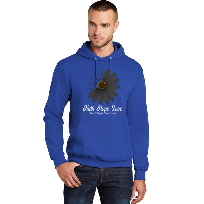 Narcolepsy Awareness Faith Hope Love Black Ribbon Support Gift Hoodie