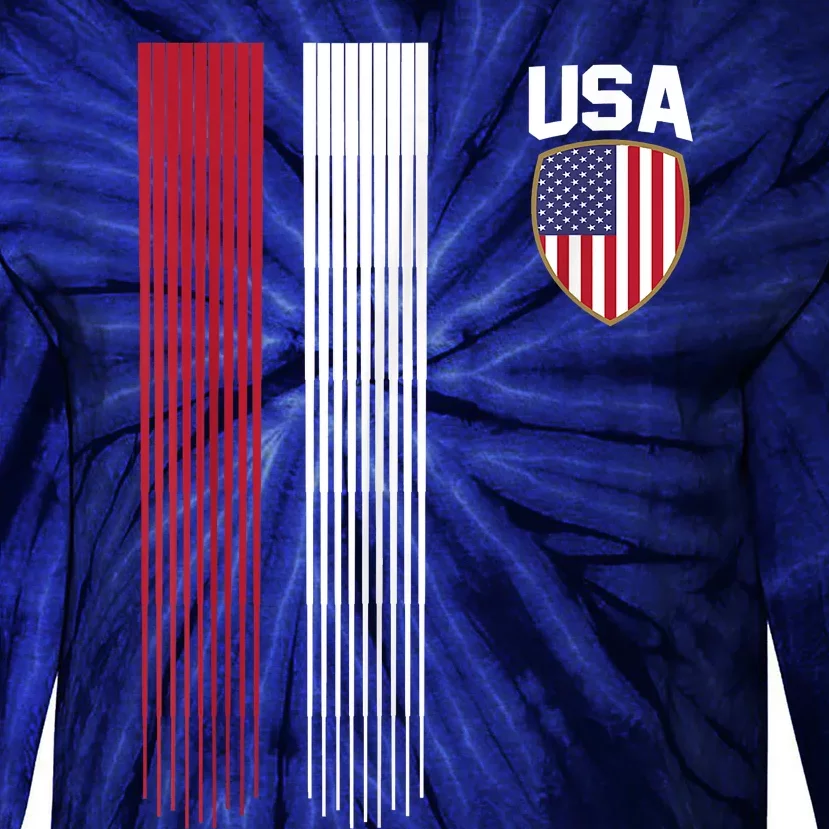 National America Flag USA American Football Fan Soccer Team Tie-Dye Long Sleeve Shirt