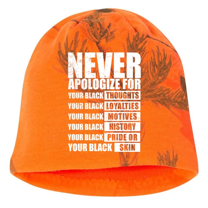 Never Apologize For Your Black Thoughts Black History Month Kati - Camo Knit Beanie