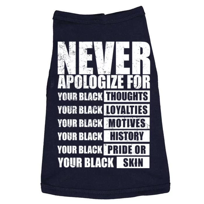 Never Apologize For Your Black Thoughts Black History Month Doggie Tank