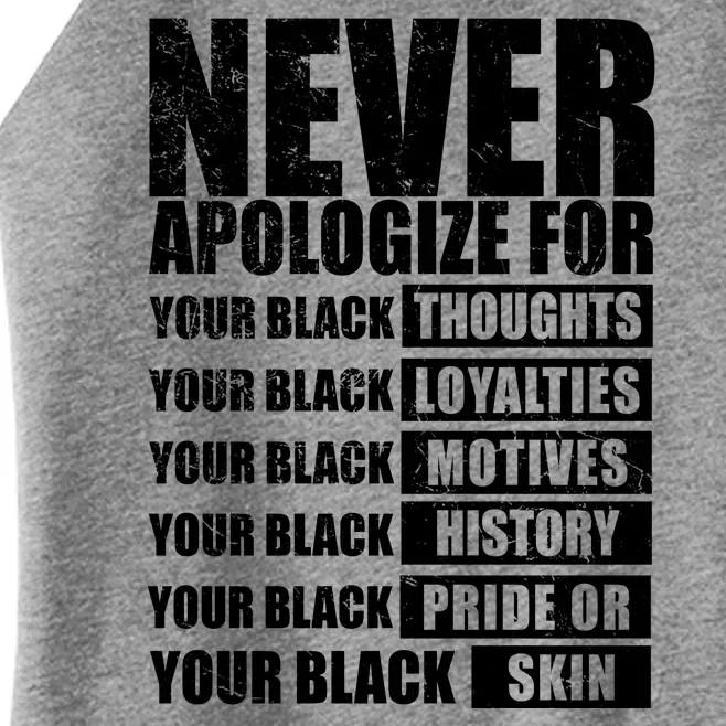 Never Apologize For Your Black Thoughts Black History Month Women’s Perfect Tri Rocker Tank