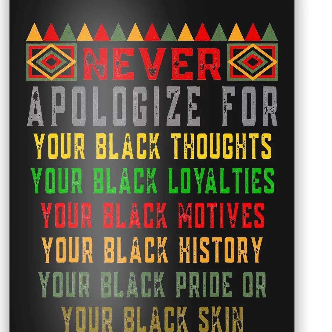 Never Apologize For Your Black History Month Pride African Poster