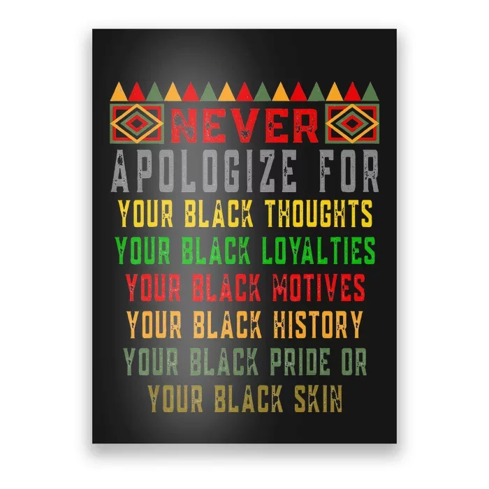 Never Apologize For Your Black History Month Pride African Poster