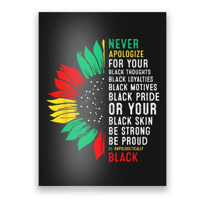 Never Apologize For Your Blackness Black History Juneteenth Poster