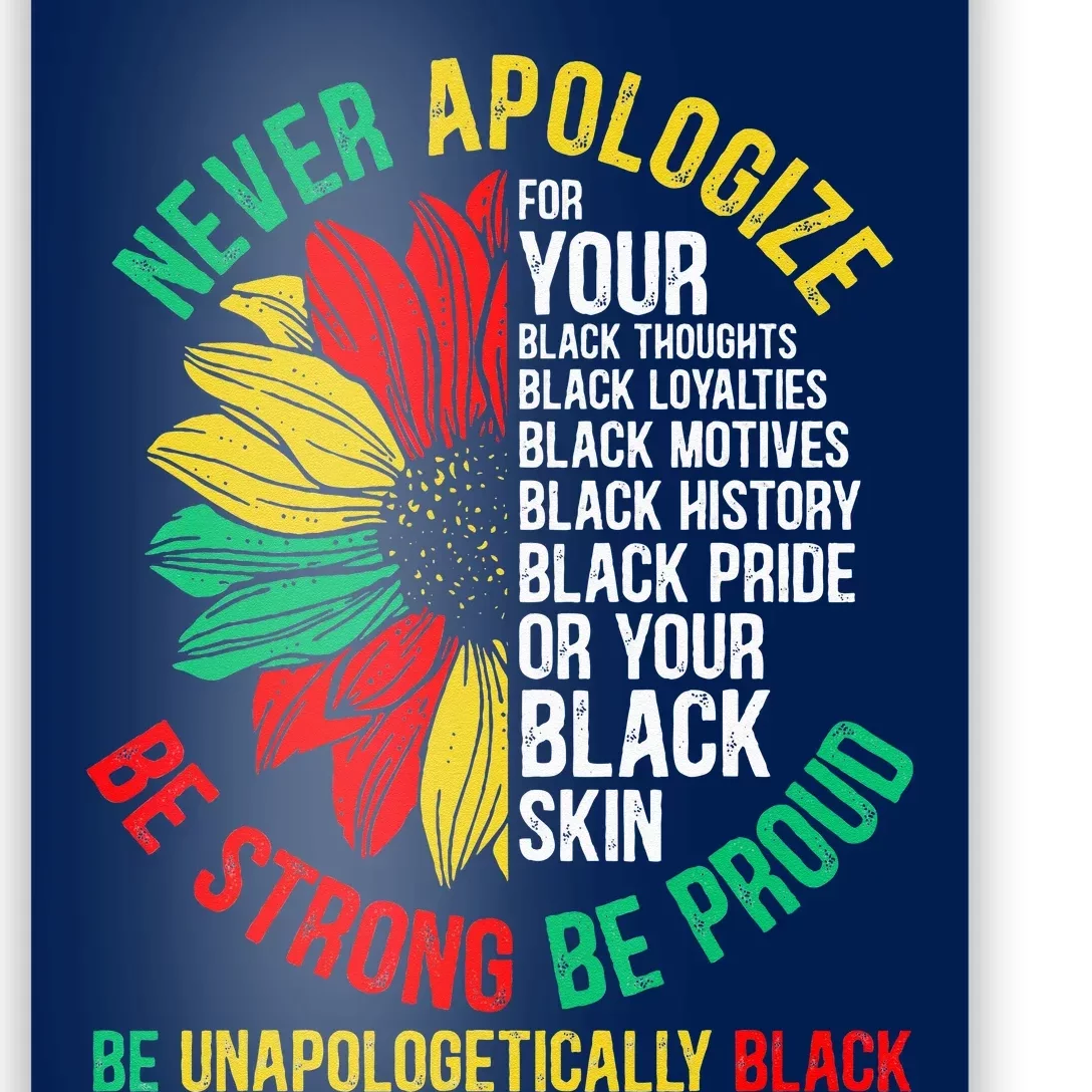 Never Apologize For Your Blackness Black History Juneteenth Poster