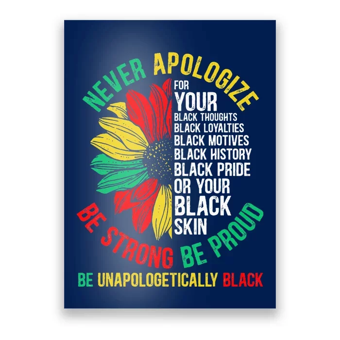 Never Apologize For Your Blackness Black History Juneteenth Poster