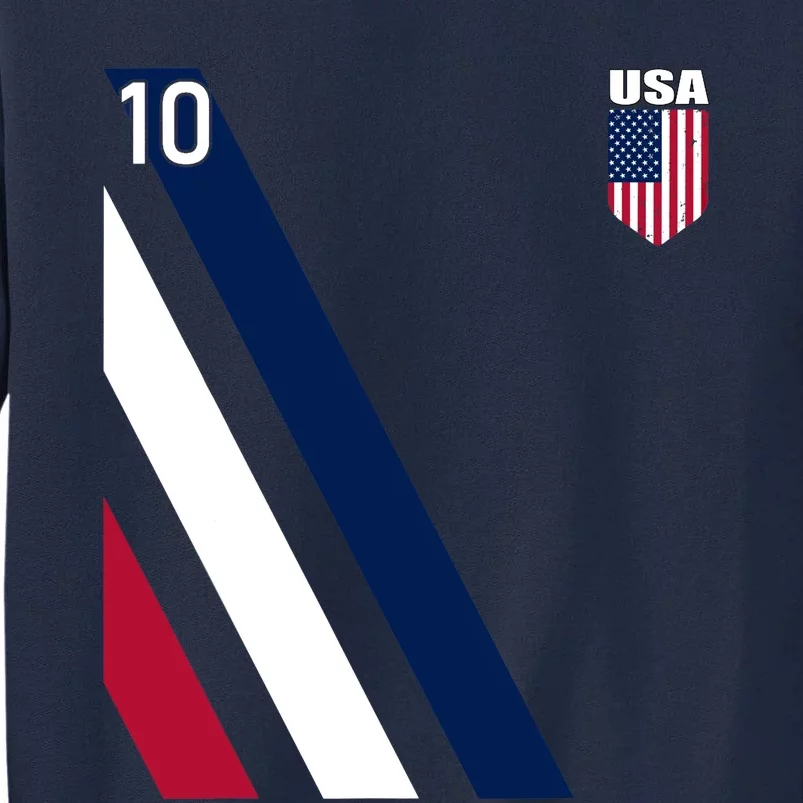 National American Flag Soccer USA Jersey Fan 10 Football USA Tall Sweatshirt