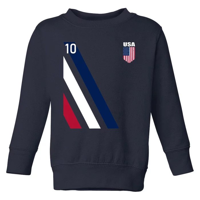 National American Flag Soccer USA Jersey Fan 10 Football USA Toddler Sweatshirt