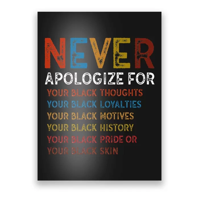 Never Apologize For Your Blackness Black History Poster