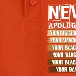 Never Apologize For Your Black History Dry Zone Grid Performance Polo