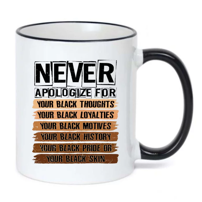 Never Apologize For Your Black History Black Color Changing Mug